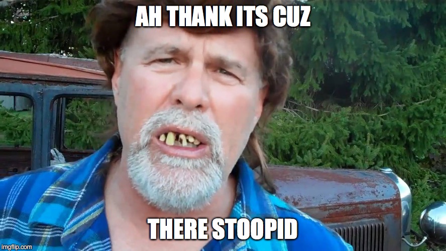 AH THANK ITS CUZ THERE STOOPID | made w/ Imgflip meme maker