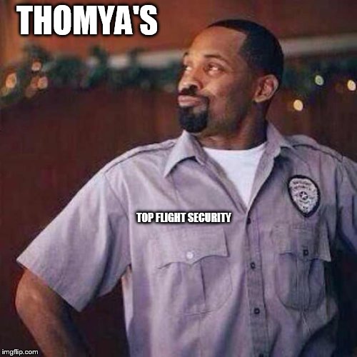 Top Flight Security  | THOMYA'S; TOP FLIGHT SECURITY | image tagged in top flight security | made w/ Imgflip meme maker