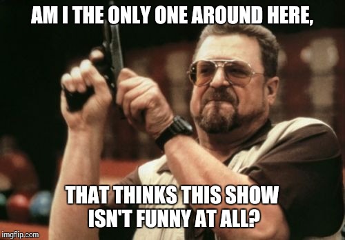Am I The Only One Around Here Meme | AM I THE ONLY ONE AROUND HERE, THAT THINKS THIS SHOW ISN'T FUNNY AT ALL? | image tagged in memes,am i the only one around here,AdviceAnimals | made w/ Imgflip meme maker