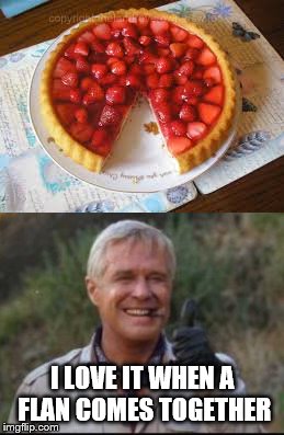 If you need a dessert and no-one else can help... | I LOVE IT WHEN A FLAN COMES TOGETHER | image tagged in memes,the a-team,tv,food,flan | made w/ Imgflip meme maker
