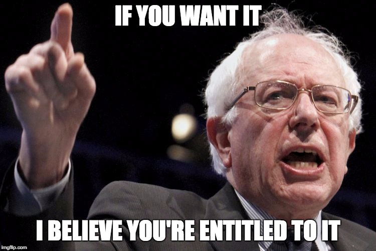 Bern | IF YOU WANT IT I BELIEVE YOU'RE ENTITLED TO IT | image tagged in bern | made w/ Imgflip meme maker