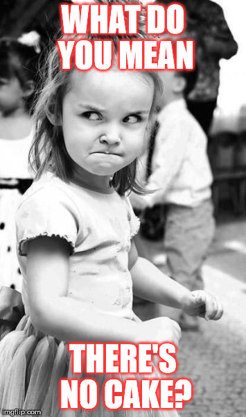 Angry Toddler Meme | WHAT DO YOU MEAN; THERE'S NO CAKE? | image tagged in memes,angry toddler | made w/ Imgflip meme maker