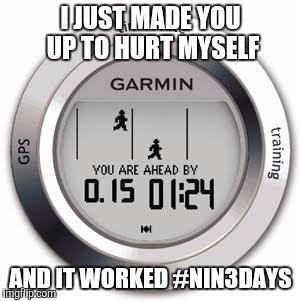 I JUST MADE YOU UP TO HURT MYSELF; AND IT WORKED #NIN3DAYS | image tagged in orienteering | made w/ Imgflip meme maker