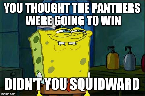 Don't You Squidward | YOU THOUGHT THE PANTHERS WERE GOING TO WIN; DIDN'T YOU SQUIDWARD | image tagged in memes,dont you squidward | made w/ Imgflip meme maker