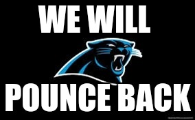 Carolina Panthers | WE WILL; POUNCE BACK | image tagged in carolina panthers | made w/ Imgflip meme maker