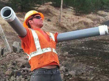 Double arm construction worker Blank Meme Template