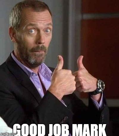 House | GOOD JOB MARK | image tagged in house | made w/ Imgflip meme maker