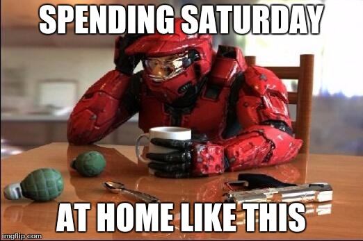 Halo | SPENDING SATURDAY; AT HOME LIKE THIS | image tagged in halo | made w/ Imgflip meme maker