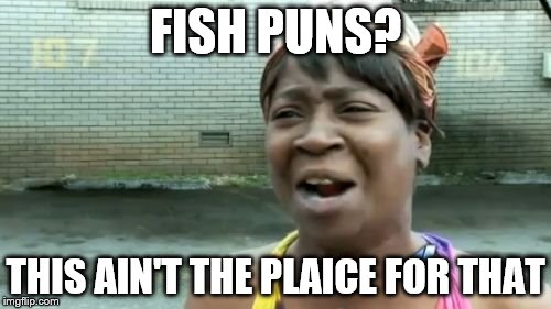 Ain't Nobody Got Time For That | FISH PUNS? THIS AIN'T THE PLAICE FOR THAT | image tagged in memes,aint nobody got time for that,fish puns,puns,bad puns | made w/ Imgflip meme maker