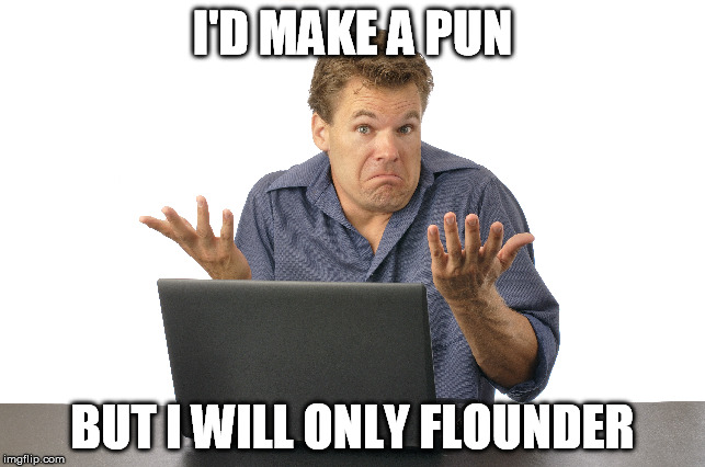 I'D MAKE A PUN BUT I WILL ONLY FLOUNDER | made w/ Imgflip meme maker