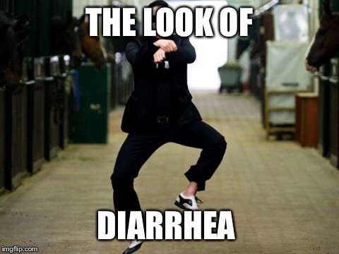 Psy Horse Dance | THE LOOK OF; DIARRHEA | image tagged in memes,psy horse dance | made w/ Imgflip meme maker