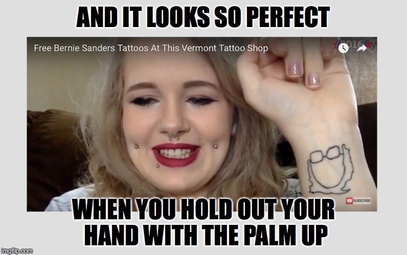 See The Future | AND IT LOOKS SO PERFECT; WHEN YOU HOLD OUT YOUR HAND WITH THE PALM UP | image tagged in bernie sanders,bernie or hillary | made w/ Imgflip meme maker