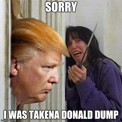 Donald trump here's Donny | SORRY; I WAS TAKENA DONALD DUMP | image tagged in donald trump here's donny | made w/ Imgflip meme maker