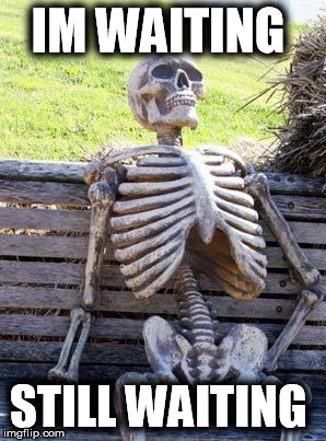 Waiting Skeleton | IM WAITING; STILL WAITING | image tagged in memes,waiting skeleton | made w/ Imgflip meme maker