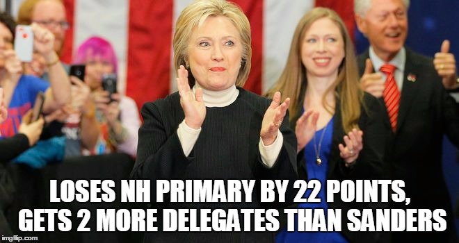 Clinton is synonymous with corruption | LOSES NH PRIMARY BY 22 POINTS, GETS 2 MORE DELEGATES THAN SANDERS | image tagged in clintons,memes,funny,politics | made w/ Imgflip meme maker