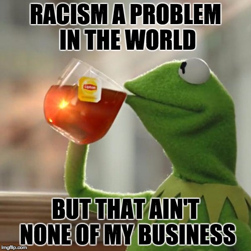 But That's None Of My Business | RACISM A PROBLEM IN THE WORLD; BUT THAT AIN'T NONE OF MY BUSINESS | image tagged in memes,but thats none of my business,kermit the frog | made w/ Imgflip meme maker