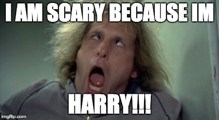 Scary Harry | I AM SCARY BECAUSE IM; HARRY!!! | image tagged in memes,scary harry | made w/ Imgflip meme maker