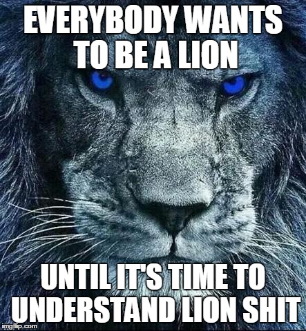 detroit lions | EVERYBODY WANTS TO BE A LION; UNTIL IT'S TIME TO UNDERSTAND LION SHIT | image tagged in detroit lions | made w/ Imgflip meme maker