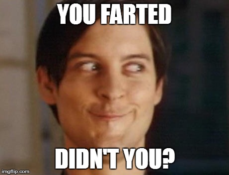 That day when your friend had beans for lunch....... | YOU FARTED; DIDN'T YOU? | image tagged in memes,spiderman peter parker | made w/ Imgflip meme maker