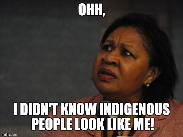 Like, what! | OHH, I DIDN'T KNOW INDIGENOUS PEOPLE LOOK LIKE ME! | image tagged in disgruntled black woman | made w/ Imgflip meme maker