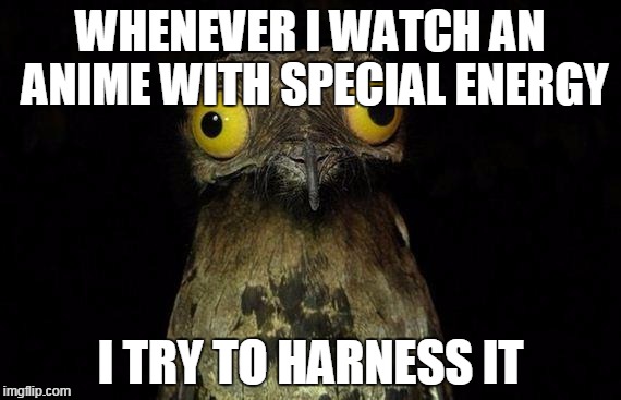 Dragon ball Naruto true story ha ha hah
 | WHENEVER I WATCH AN ANIME WITH SPECIAL ENERGY; I TRY TO HARNESS IT | image tagged in memes,weird stuff i do potoo | made w/ Imgflip meme maker