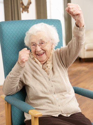 High Quality old woman cheering Blank Meme Template