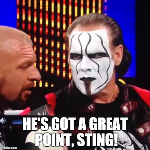 HE'S GOT A GREAT POINT, STING! | image tagged in greatpointsting | made w/ Imgflip meme maker