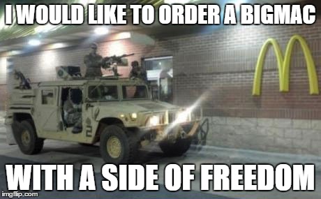 I WOULD LIKE TO ORDER A BIGMAC; WITH A SIDE OF FREEDOM | image tagged in freedom in murica | made w/ Imgflip meme maker