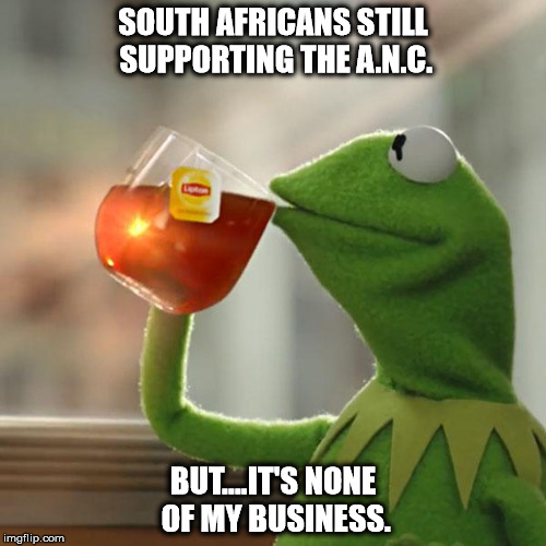 But That's None Of My Business | SOUTH AFRICANS STILL SUPPORTING THE A.N.C. BUT....IT'S NONE OF MY BUSINESS. | image tagged in memes,but thats none of my business,kermit the frog | made w/ Imgflip meme maker