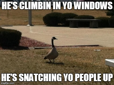 HE'S CLIMBIN IN YO WINDOWS HE'S SNATCHING YO PEOPLE UP | made w/ Imgflip meme maker