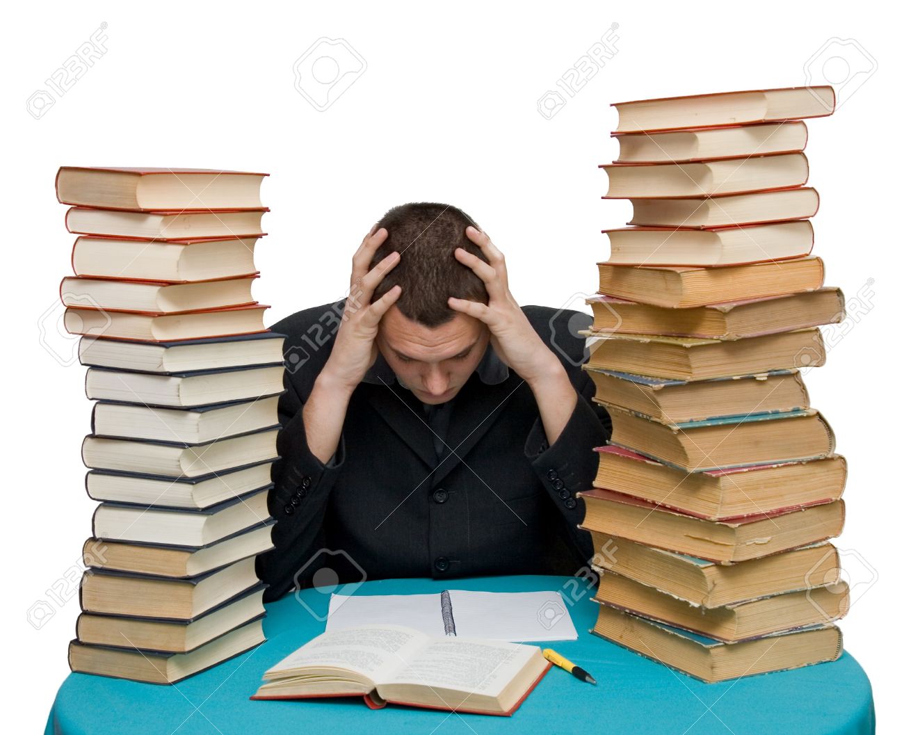 High Quality man with books Blank Meme Template