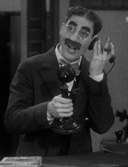 Groucho on the phone Blank Meme Template