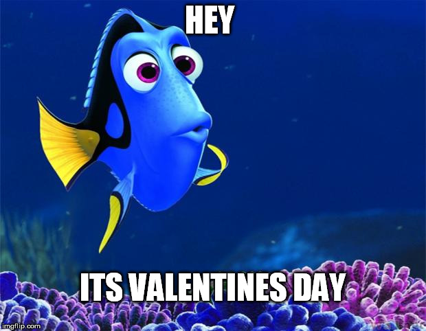 Dory | HEY; ITS VALENTINES DAY | image tagged in dory | made w/ Imgflip meme maker