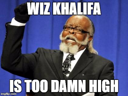 Too Damn High | WIZ KHALIFA; IS TOO DAMN HIGH | image tagged in memes,too damn high | made w/ Imgflip meme maker