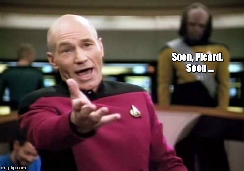 Picard Wtf Meme | Soon, Picard.   Soon ... | image tagged in memes,picard wtf | made w/ Imgflip meme maker