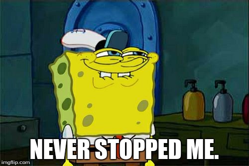 Don't You Squidward Meme | NEVER STOPPED ME. | image tagged in memes,dont you squidward | made w/ Imgflip meme maker