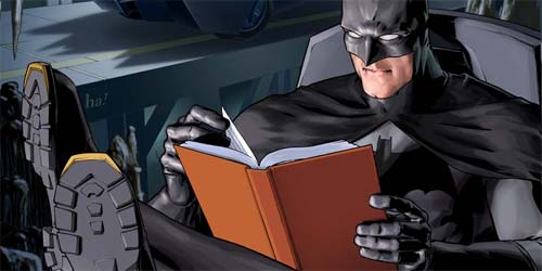 Batman reading Blank Meme Template