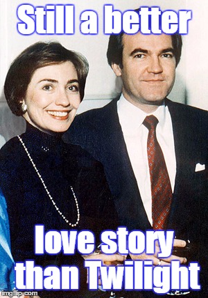 hillary clinton and vince foster | Still a better; love story than Twilight | image tagged in hillary clinton and vince foster | made w/ Imgflip meme maker