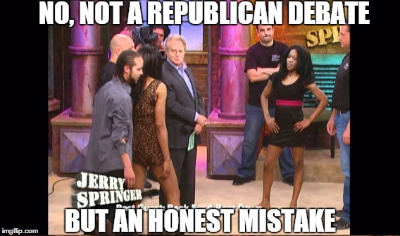 Similarities? | NO, NOT A REPUBLICAN DEBATE; BUT AN HONEST MISTAKE | image tagged in gop,food fight | made w/ Imgflip meme maker