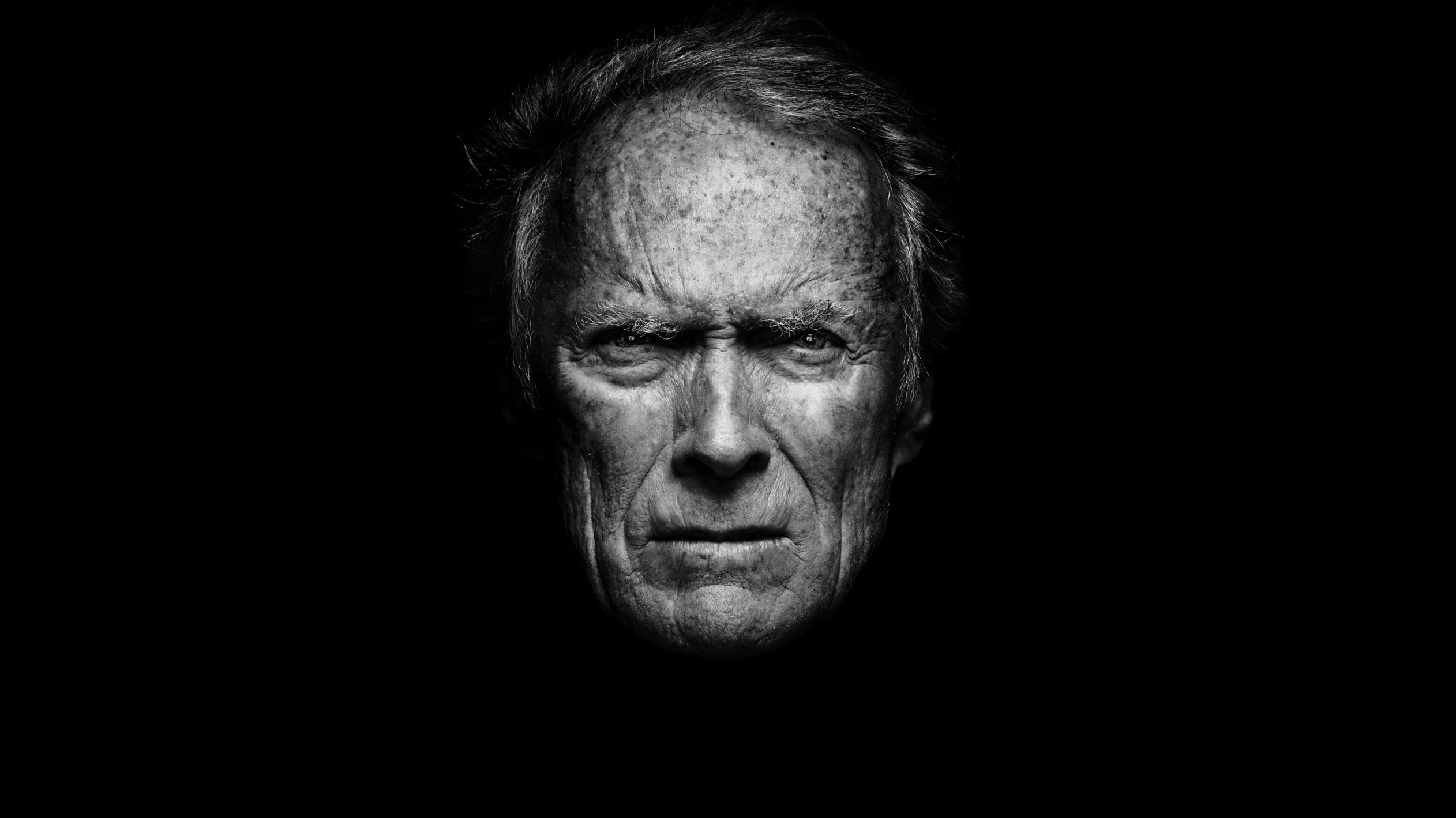Clint Eastwood Black BG Blank Meme Template