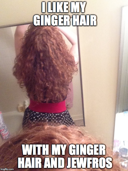 I LIKE MY GINGER HAIR; WITH MY GINGER HAIR AND JEWFROS | made w/ Imgflip meme maker