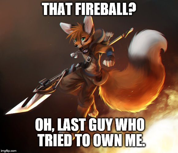 THAT FIREBALL? OH, LAST GUY WHO TRIED TO OWN ME. | made w/ Imgflip meme maker