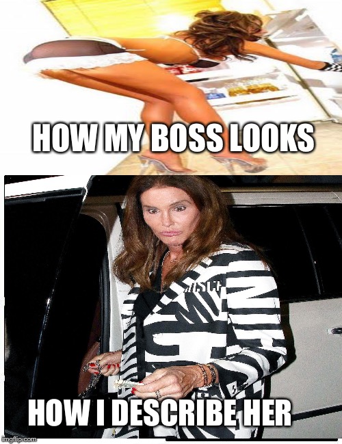 HOW MY BOSS LOOKS HOW I DESCRIBE HER | made w/ Imgflip meme maker