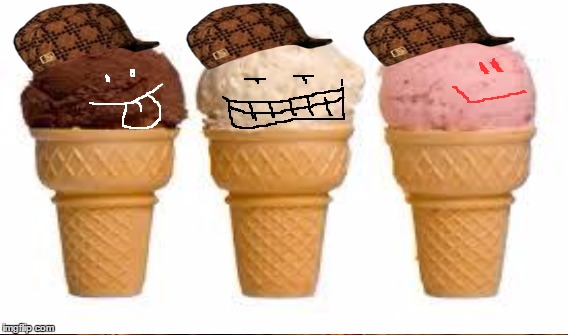 Dieters be Hatin' image tagged in ice cream cone,meme,chocolate,vanill...