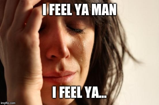 First World Problems Meme | I FEEL YA MAN I FEEL YA... | image tagged in memes,first world problems | made w/ Imgflip meme maker