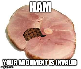 HAM YOUR ARGUMENT IS INVALID  | image tagged in ham | made w/ Imgflip meme maker