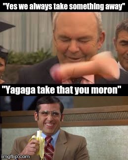 NZ politics | "Yes we always take something away"; "Yagaga take that you moron" | image tagged in dildo | made w/ Imgflip meme maker