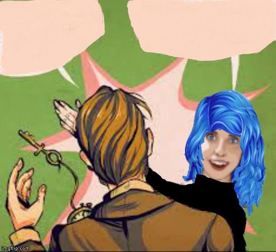 Overly Attached Girlfriend blue hair slap Blank Meme Template