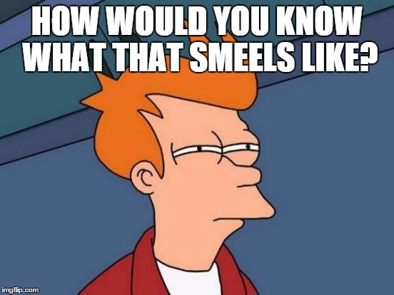 Futurama Fry Meme | HOW WOULD YOU KNOW WHAT THAT SMEELS LIKE? | image tagged in memes,futurama fry | made w/ Imgflip meme maker