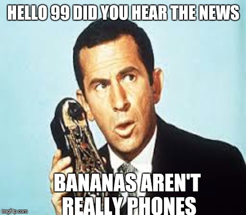 HELLO 99 DID YOU HEAR THE NEWS BANANAS AREN'T REALLY PHONES | made w/ Imgflip meme maker